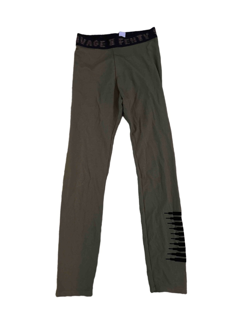 Savage X Fenty Olive Green Leggings with Black Branded Waistband
